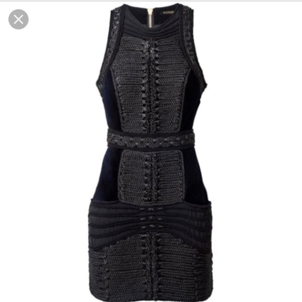Balmain x H&M black roped dress NWT